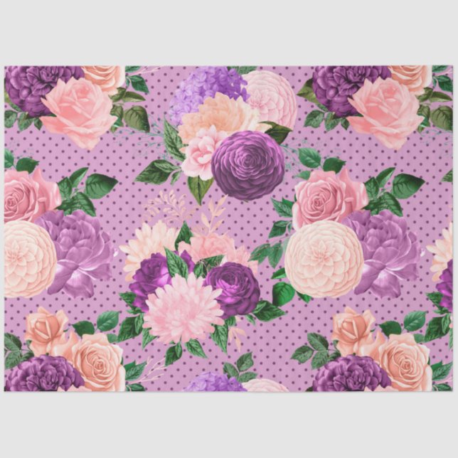 Papel De Seda Design 2 da série Pêssego, Rosa e Lavanda (Frente )