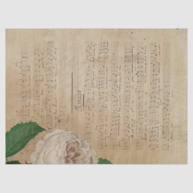 Papel De Seda Design 4 da Série Música e Rosas (Frente )