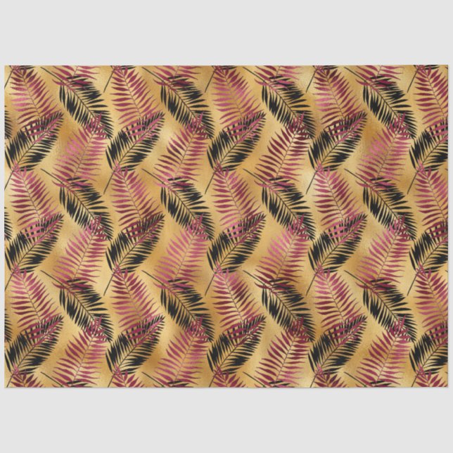 Papel De Seda Design 5 da Série Borgonha e Tigre Dourado (Frente )