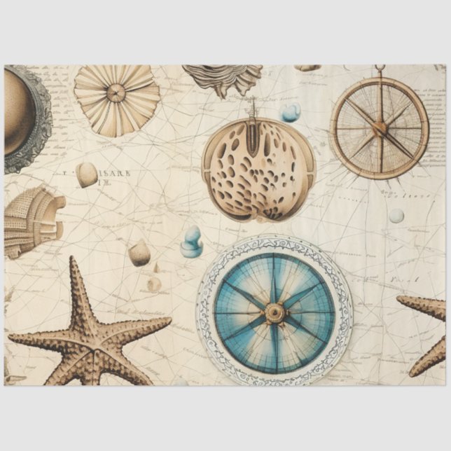 Papel De Seda Design 5 da Série Náutica Chique (Frente )