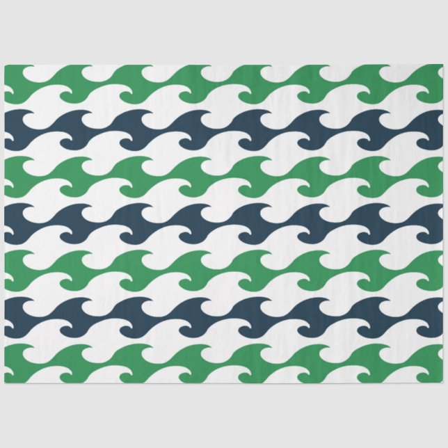 Papel De Seda Design 5 da Série Náutica Verde e Marinho (Frente )
