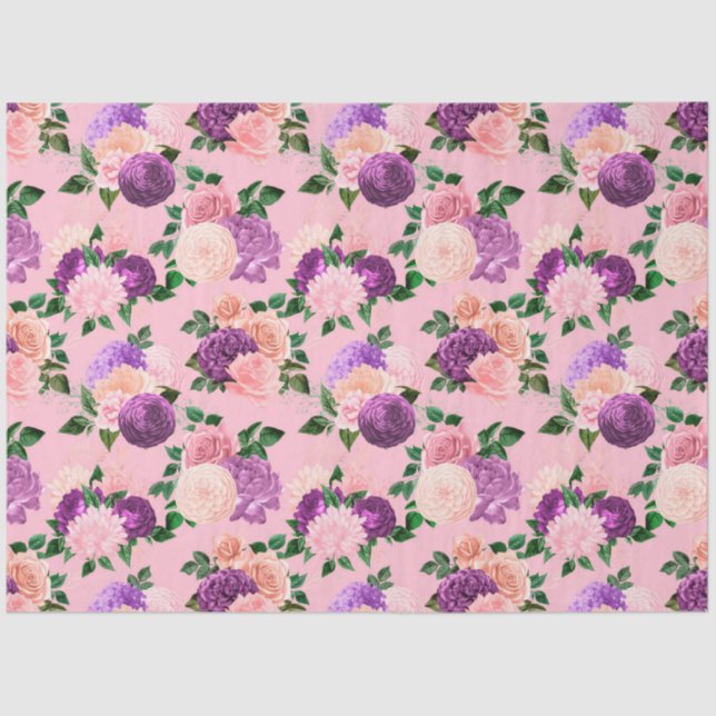 Papel De Seda Design 5 da série Pêssego, Rosa e Lavanda (Frente )