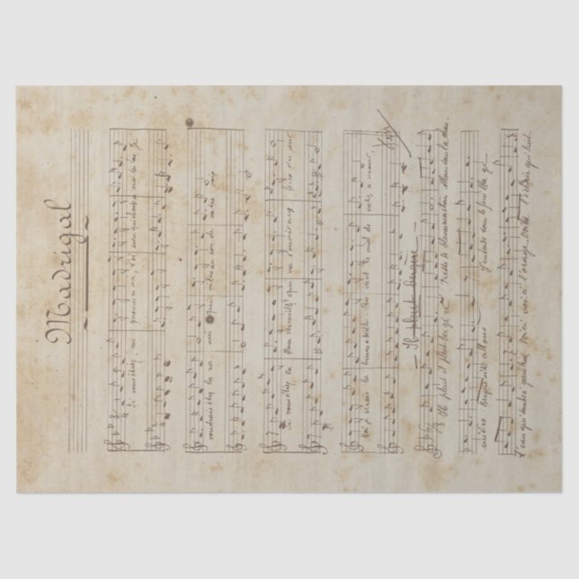 Papel De Seda Design 6 da Série Música e Rosas (Frente )