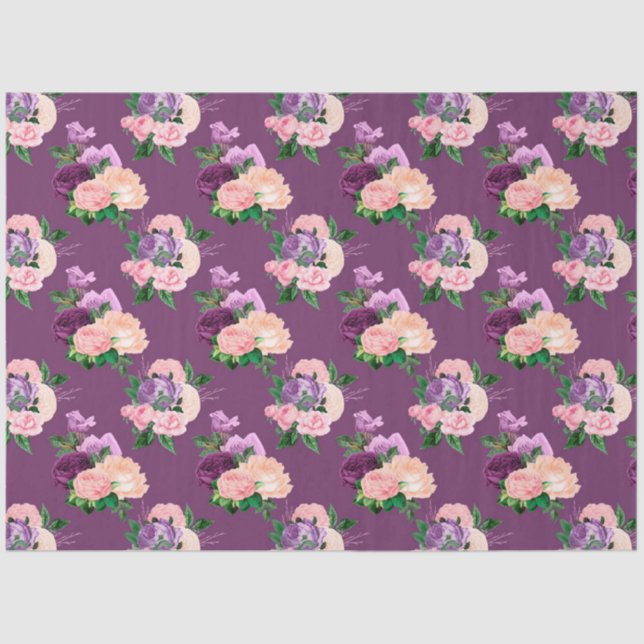 Papel De Seda Design 6 da série Pêssego, Rosa e Lavanda (Frente )