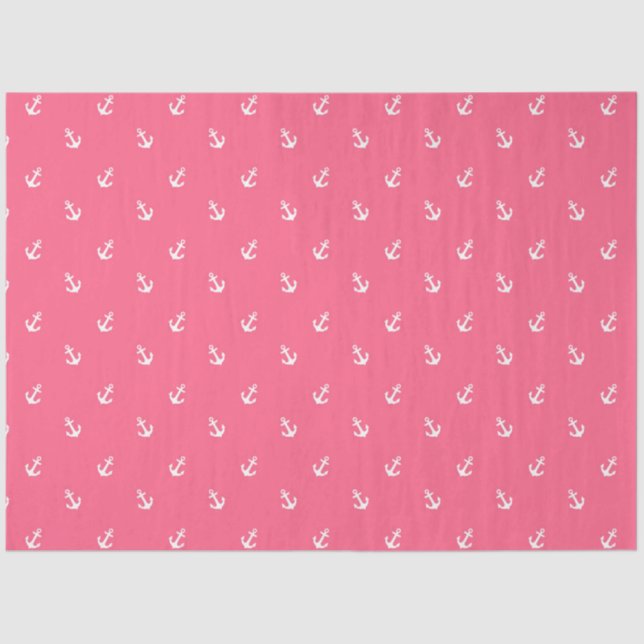 Papel De Seda Design 9 da Série Náutica Rosa e Marinho (Frente )