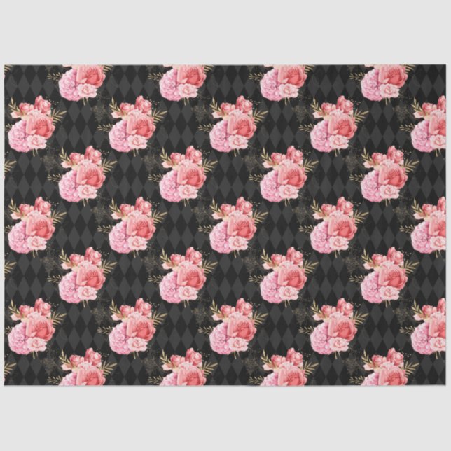 Papel De Seda Design 9 da série rosa e Dourada (Frente )