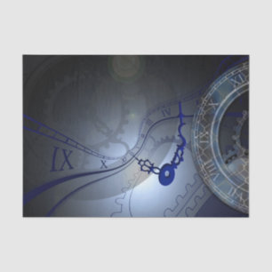 Papel De Seda Design abstrato Blue Clock