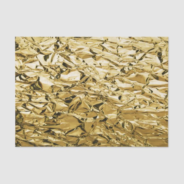 Papel De Seda Design abstrato chapeado crinkly Dourado da folha (Frente )
