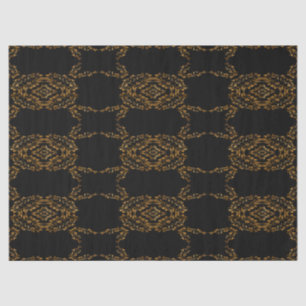 Papel De Seda Design abstrato e florescente Dourado