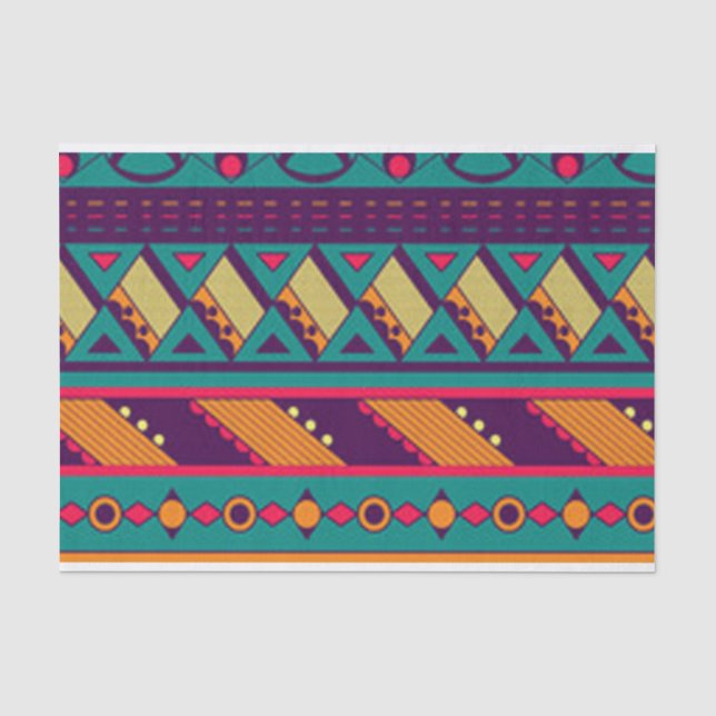 Papel De Seda Design africano da multi cor (Frente )