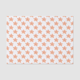 Papel De Seda design alaranjado da praia da estrela do mar da