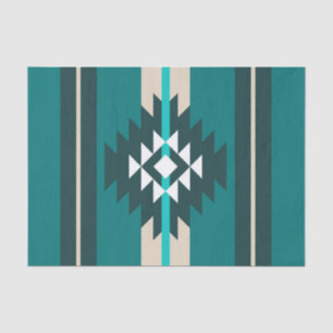 Papel De Seda Design asteca de cor turquesa