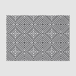 Papel De Seda Design Aztec preto e branco