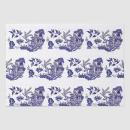 Papel De Seda Design azul azul & branco do salgueiro de China