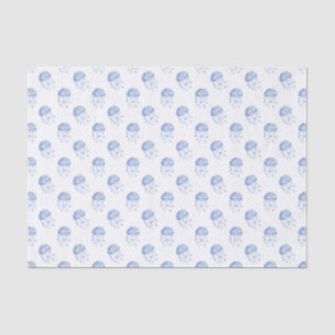 Papel De Seda design azul da praia das medusa da aguarela