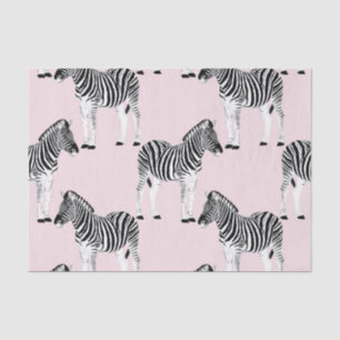 Papel De Seda Design cor-de-rosa com zebra branca e negra