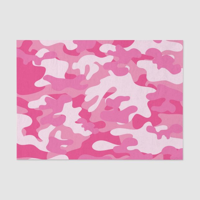 Papel De Seda Design cor-de-rosa e branco de Camo (Frente )