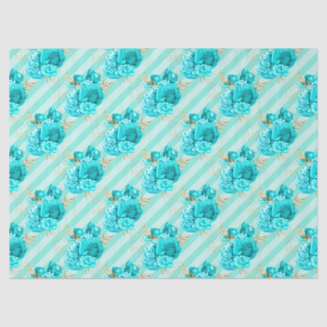 Papel De Seda Design da Série Aqua e Dourado 4 (Frente )