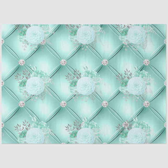 Papel De Seda Design da Série Aqua e Prata 3 (Frente )