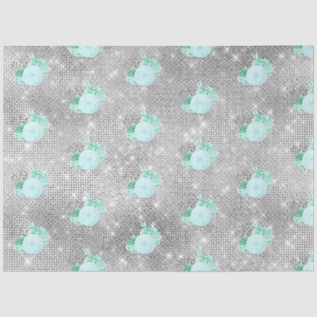 Papel De Seda Design da Série Aqua e Silver 14 (Frente )