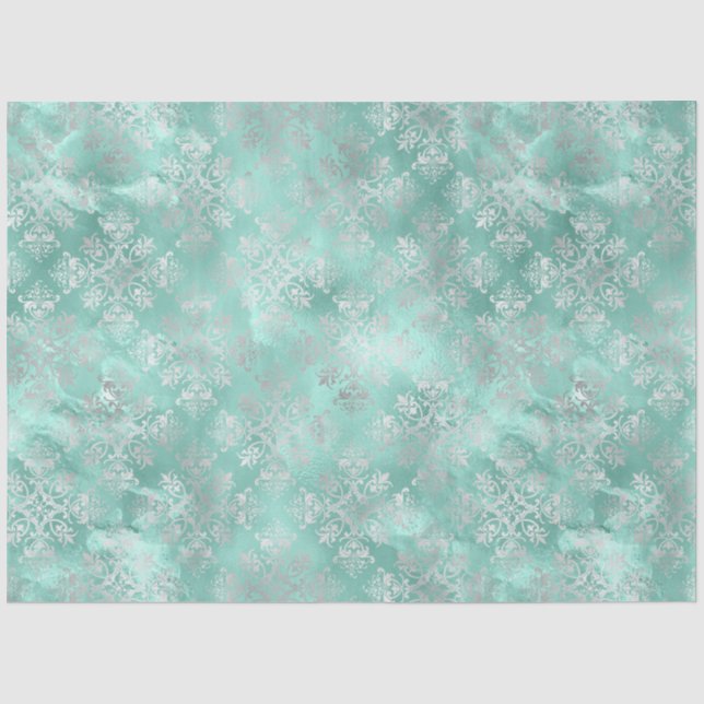 Papel De Seda Design da Série Aqua e Silver 7 (Frente )