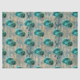 Papel De Seda Design da Série Aqua Floral Desgastada 5