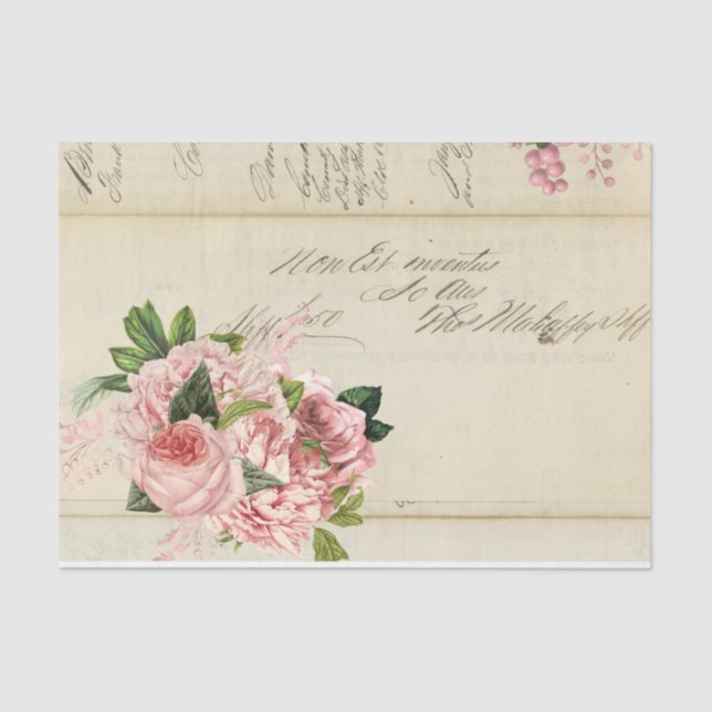 Papel De Seda Design da série Flores e Ephemera nº 2 (Frente )