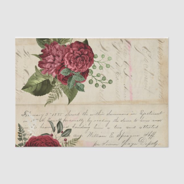 Papel De Seda Design da série Flores e Ephemera nº 5 (Frente )