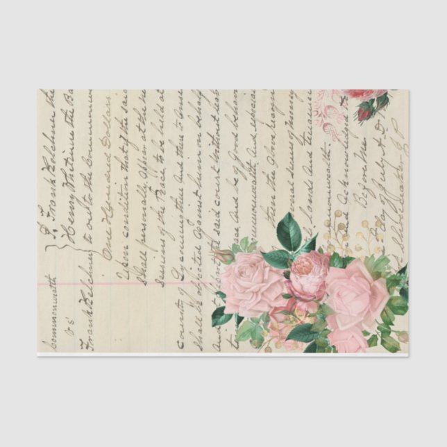 Papel De Seda Design da série Flores e Ephemera nº 6 (Frente )