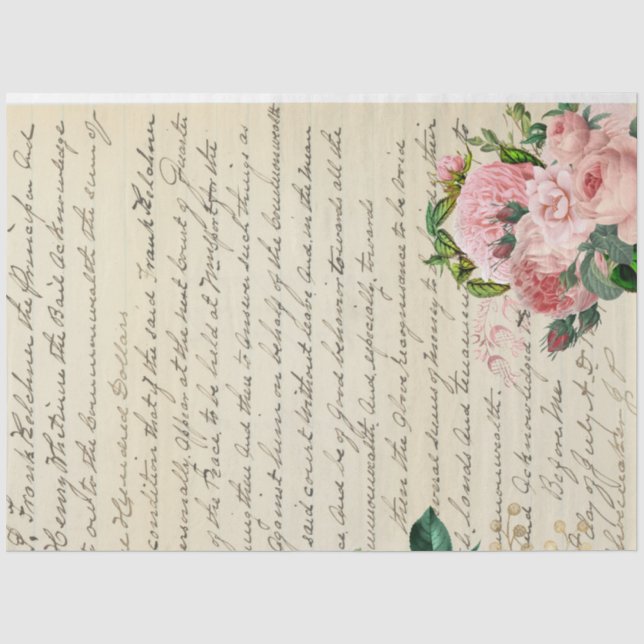 Papel De Seda Design da série Flores e Ephemera nº 7 (Frente )