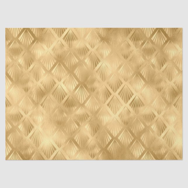 Papel De Seda Design da Série Leopardo Azul e Dourado 13 (Frente )