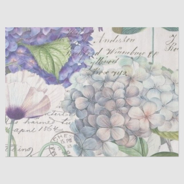 Papel De Seda Design da Série Lilás Shabby Chic 5 (Frente )