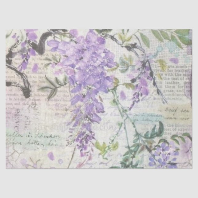 Papel De Seda Design da Série Lilás Shabby Chic 8 (Frente )