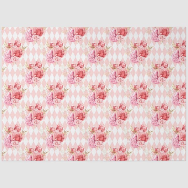 Papel De Seda Design da série rosa e Dourada 14 (Frente )