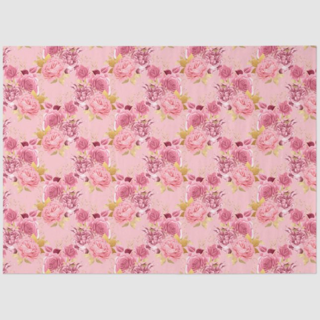 Papel De Seda Design da série rosa e Dourada 18 (Frente )