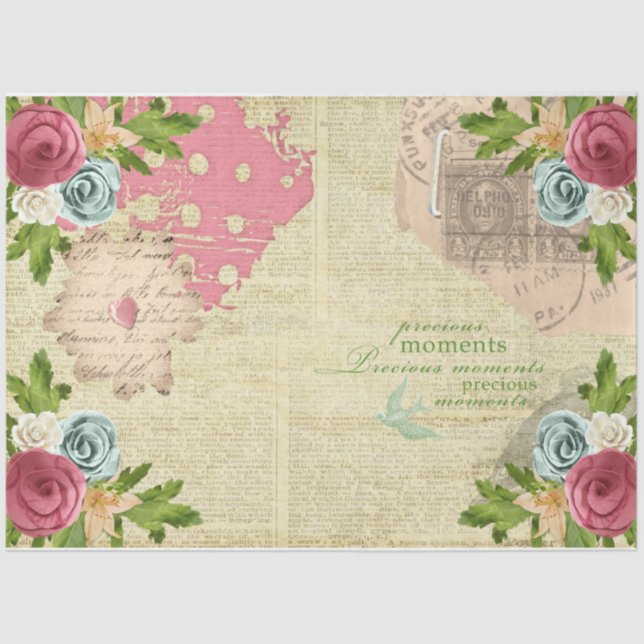 Papel De Seda Design da série Rosa romântica 10 (Frente )