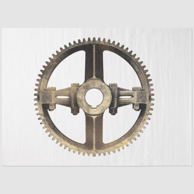 Papel De Seda Design da Série SteamPunk Dourada 26 (Frente )