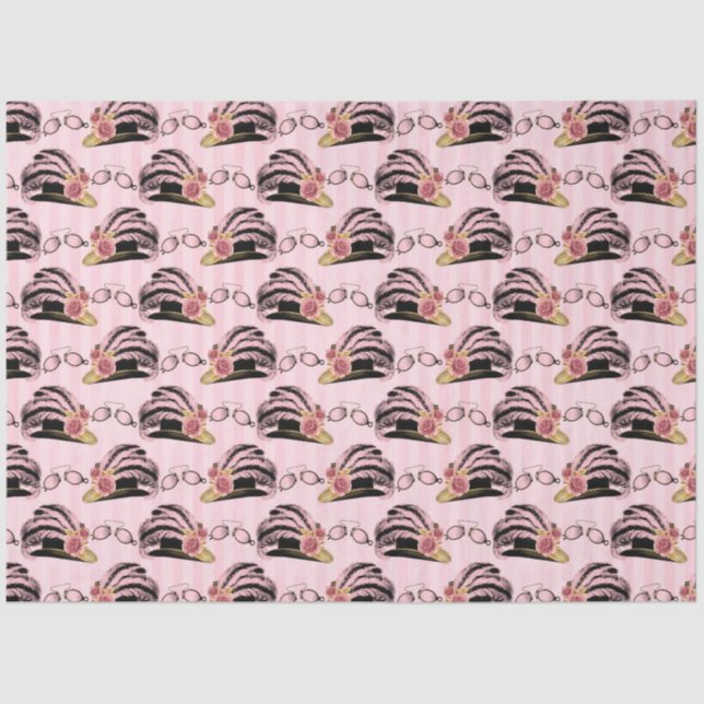 Papel De Seda Design da Série Steampunk Rosa e Dourada 52 (Frente )
