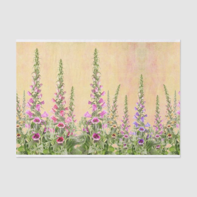 Papel De Seda Design das flores do Foxglove (Frente )