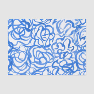Papel De Seda Design de Aquarela Uniforme Abstrato Azul Moderno