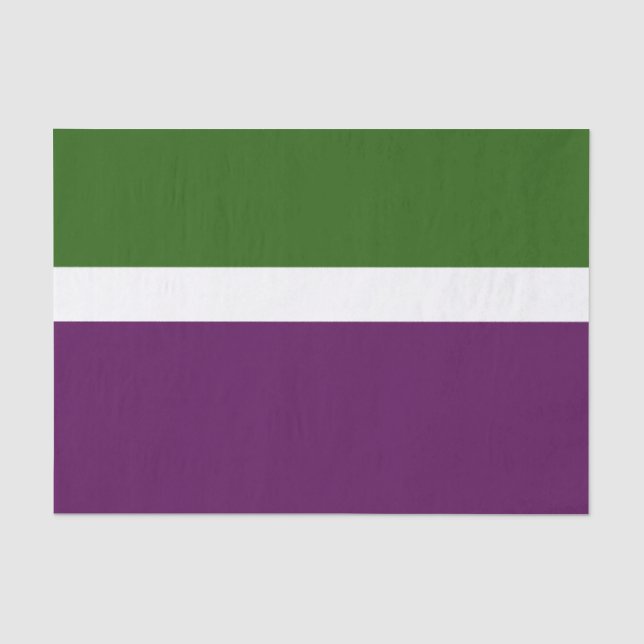 Papel De Seda Design de Bloco de Cor Púrpura, Branco Verde (Frente )