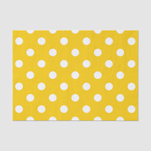 Papel De Seda Design de Bolinhas brancas amarelas