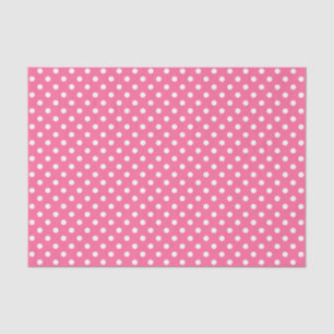 Papel De Seda Design de Bolinhas branco rosa