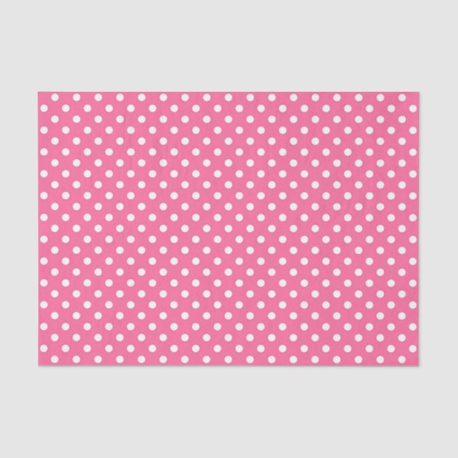 Papel De Seda Design de Bolinhas branco rosa (Frente )