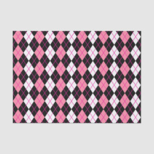 Papel De Seda Design de Diamante de Argyle Branco-Rosa