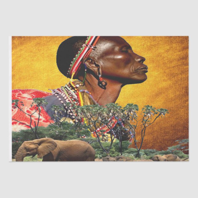 Papel De Seda Design de Estilo Africano (Frente )