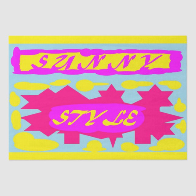 Papel De Seda Design DE ESTILO SUNNY AZUL (Frente )