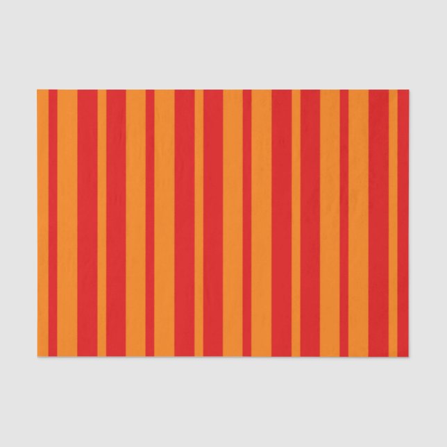 Papel De Seda Design de faixas vermelhas e laranja (Frente )