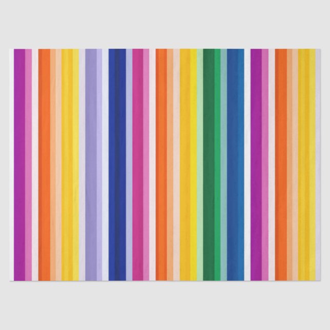 Papel De Seda Design de faixas verticais coloridas (Frente )