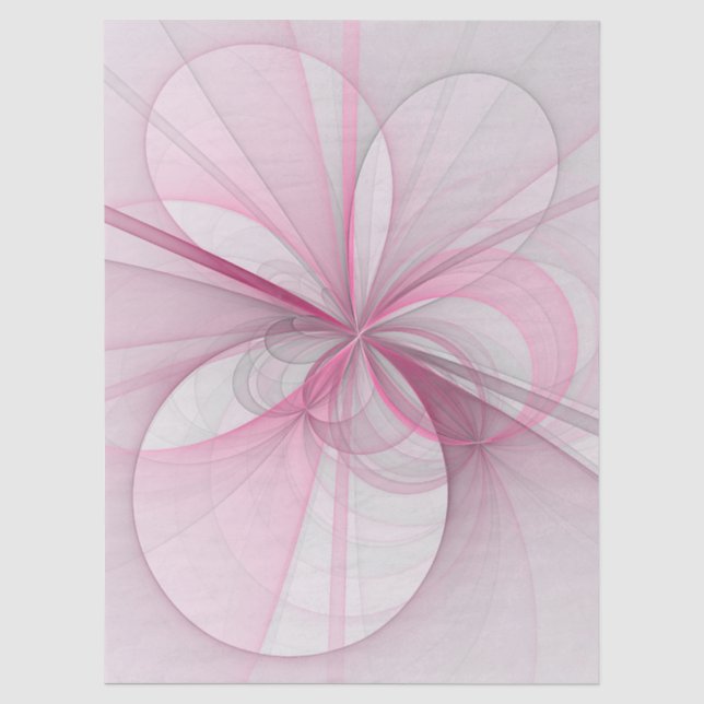 Papel De Seda Design de fractal moderno abstrato rosa cinza (Frente )